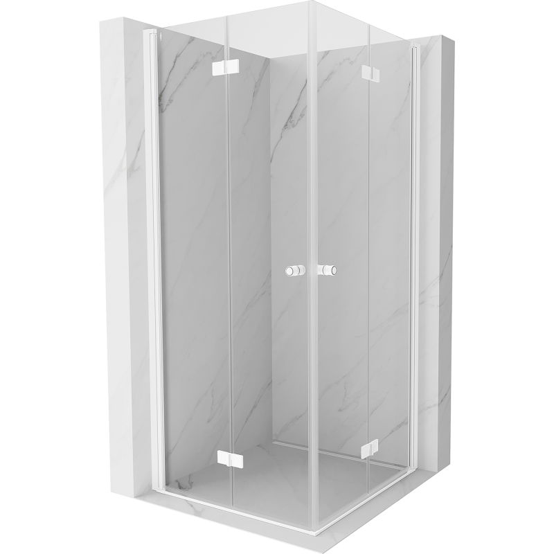 Mexen Mist-F Duo skladací sprchový kút 70 x 70 cm, priehľadný, biely - 8A6-070L-070P-20-00