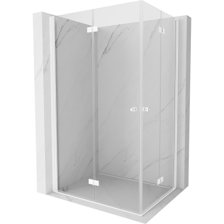 Mexen Mist-F Duo skladací sprchovací kút ľavý 120 x 90 cm, priesvitný, biely - 8A6-120L-090P-20-00