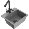 Mexen Milo žulový kuchynský drez 1-komorový s kuchynskou batériou Duero, sivý - 6505-71-671600-70-B