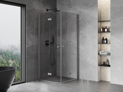 Mexen Mist-F Duo sklápacia sprchová kabína 120 x 120 cm, transparentná, gun metal - 8A6-120L-120P-95-00