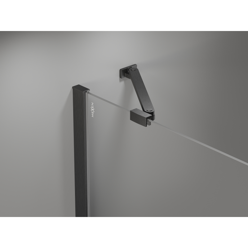 Mexen Mist asymetrická päťuholníková sprchová kabína s otváracími dverami 100 x 90 cm transparentná gun gray