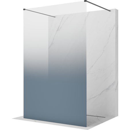 Mexen Kioto Samostatne stojaca sprchová stena 150 x 200 cm, ombre modrá 8 mm, gun gray brúsená - 800-150-002-66-46