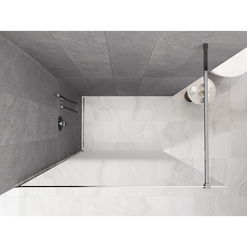 Mexen Kioto Sprchová stena Walk-in 120 x 200 cm, biela ombre 8 mm, chróm - 800-120-101-01-86