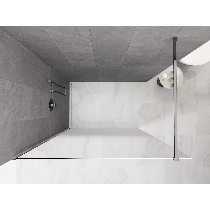 Mexen Kioto sprchová stena Walk-in 140 x 200 cm, biela ombre 8 mm, chróm - 800-140-101-01-86
