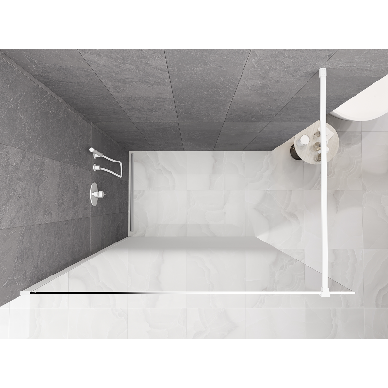 Mexen Kioto sprchová stena Walk-in 150 x 200 cm, biela ombre 8 mm, biela - 800-150-101-20-86