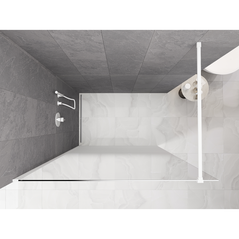 Mexen Kioto Sprchová stena Walk-in 70 x 200 cm, ombre biela 8 mm, biela - 800-070-101-20-86