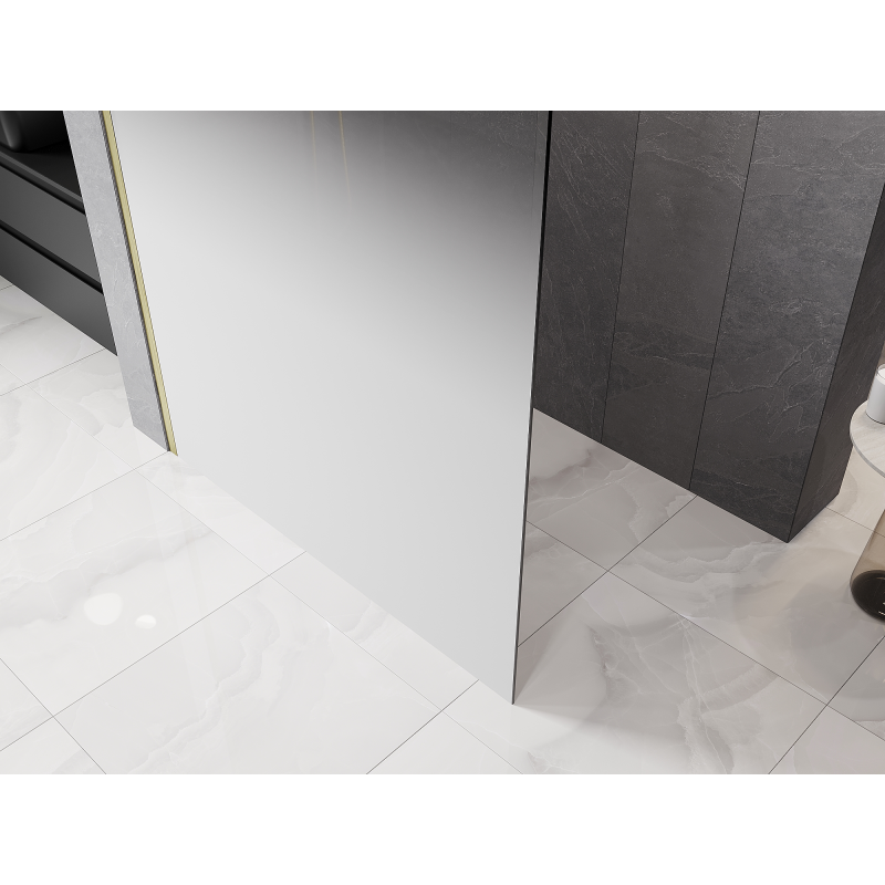 Mexen Kioto sprchová stena Walk-in 100 x 200 cm, biela ombre 8 mm, zlatá brúsená - 800-100-101-55-86