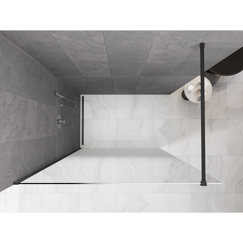 Mexen Kioto sprchová stena Walk-in 70 x 200 cm, biela ombre 8 mm, gun gray kartáčovaná - 800-070-101-66-86