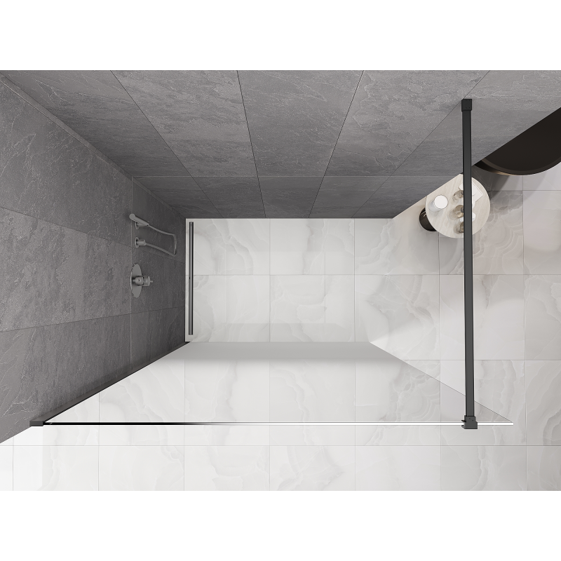 Mexen Kioto sprchová stena Walk-in 80 x 200 cm, biela ombre 8 mm, gun metal - 800-080-101-95-86