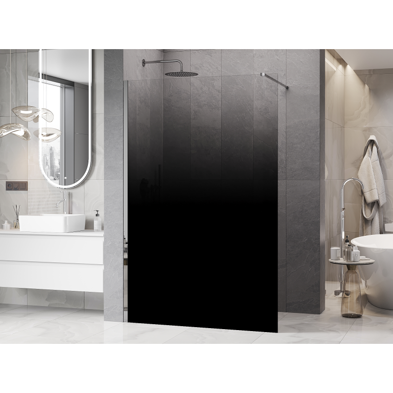 Mexen Kioto sprchová stena Walk-in 110 x 200 cm, čierna ombre 8 mm, chróm - 800-110-101-01-76