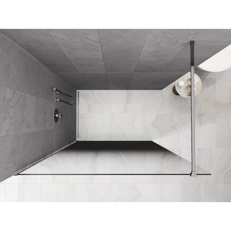 Mexen Kioto sprchová stena Walk-in 110 x 200 cm, čierna ombre 8 mm, chróm - 800-110-101-01-76