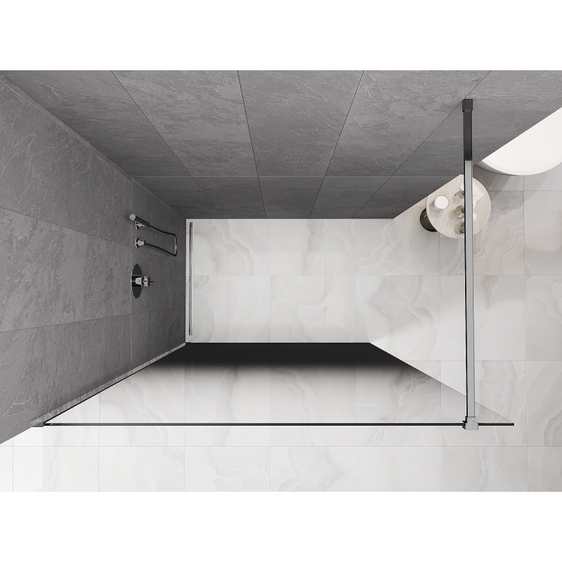 Mexen Kioto sprchová stena Walk-in 80 x 200 cm, čierna ombre 8 mm, chróm - 800-080-101-01-76