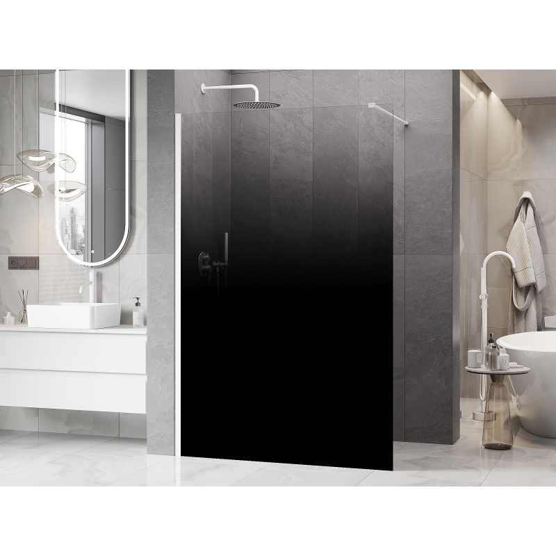 Mexen Kioto sprchová stena Walk-in 150 x 200 cm, ombre čierna 8 mm, biela - 800-150-101-20-76