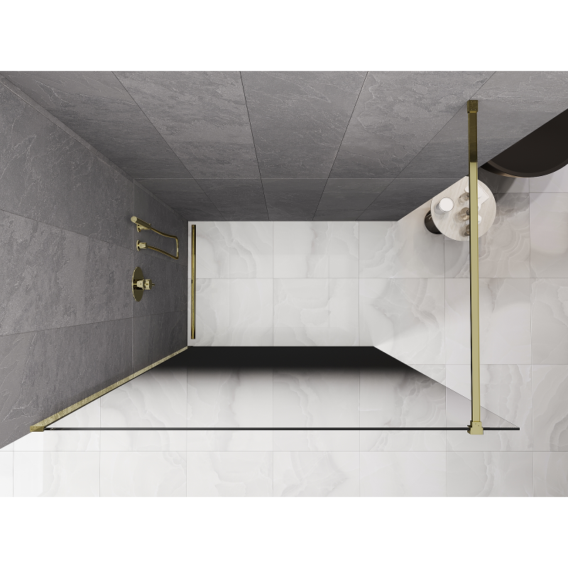 Mexen Kioto sprchová stena Walk-in 120 x 200 cm, ombre čierna 8 mm, zlatá - 800-120-101-50-76