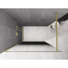 Mexen Kioto sprchová stena Walk-in 100 x 200 cm, čierna ombre 8 mm, zlatá kartáčovaná - 800-100-101-55-76