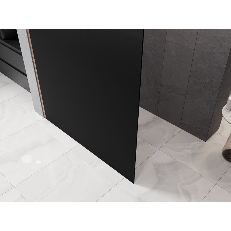 Mexen Kioto Sprchová stena Walk-in 140 x 200 cm, čierna ombre 8 mm, brúsená meď - 800-140-101-65-76