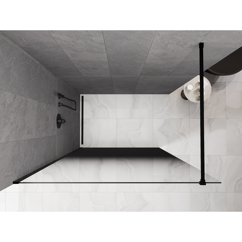 Mexen Kioto sprchová stena Walk-in 90 x 200 cm, čierna ombre 8 mm, čierna - 800-090-101-70-76