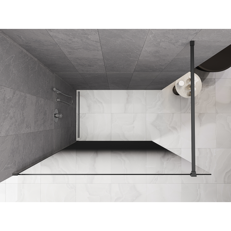 Mexen Kioto sprchová stena Walk-in 110 x 200 cm, ombre čierna 8 mm, gun metal - 800-110-101-95-76