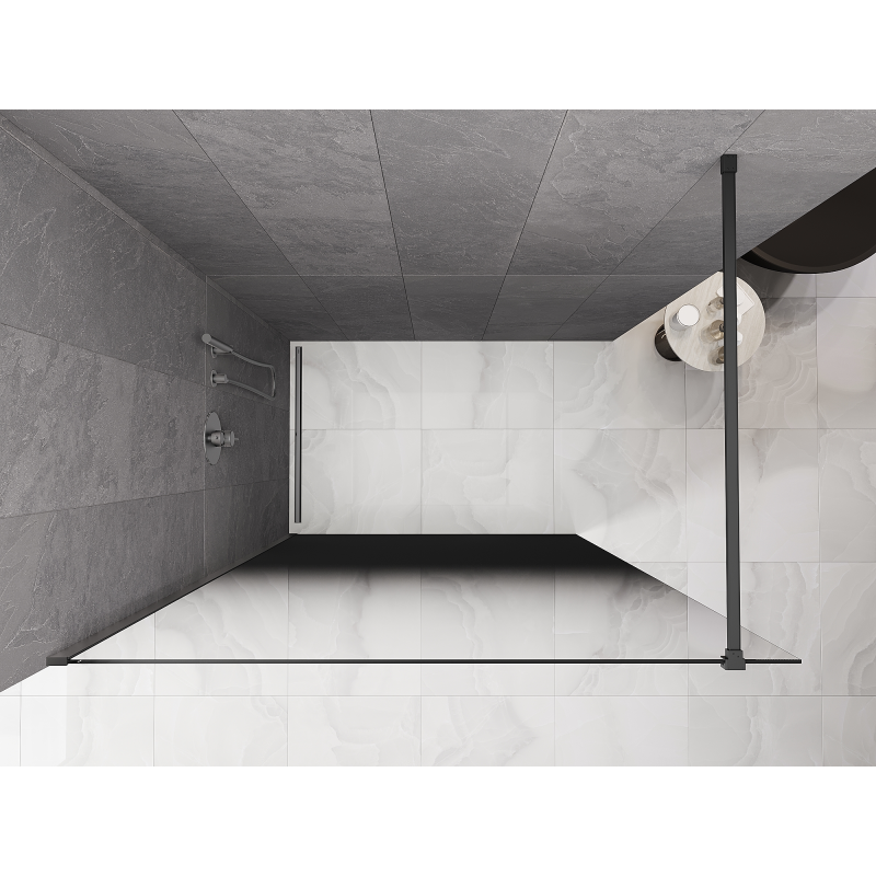 Mexen Kioto sprchová stena Walk-in 120 x 200 cm, čierne ombré 8 mm, zbraňový kov - 800-120-101-95-76