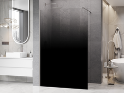 Mexen Kioto sprchová stena Walk-in 90 x 200 cm, čierna ombre 8 mm, brúsený nikel - 800-090-101-97-76
