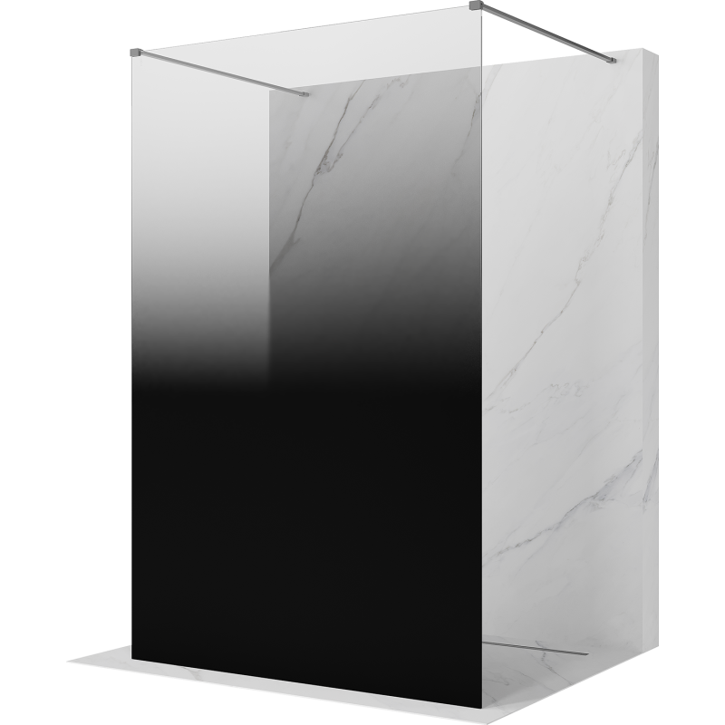 Mexen Kioto voľne stojaca sprchová stena 120 x 200 cm, čierna ombre 8 mm, gun metal - 800-120-002-95-76