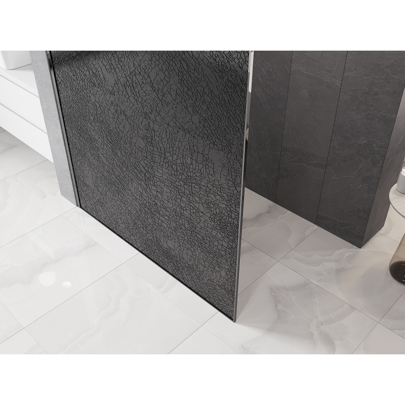Mexen Kioto sprchová stena Walk-in 70 x 200 cm, crackle grafit 12 mm, chróm - 800-070-101-01-44-X