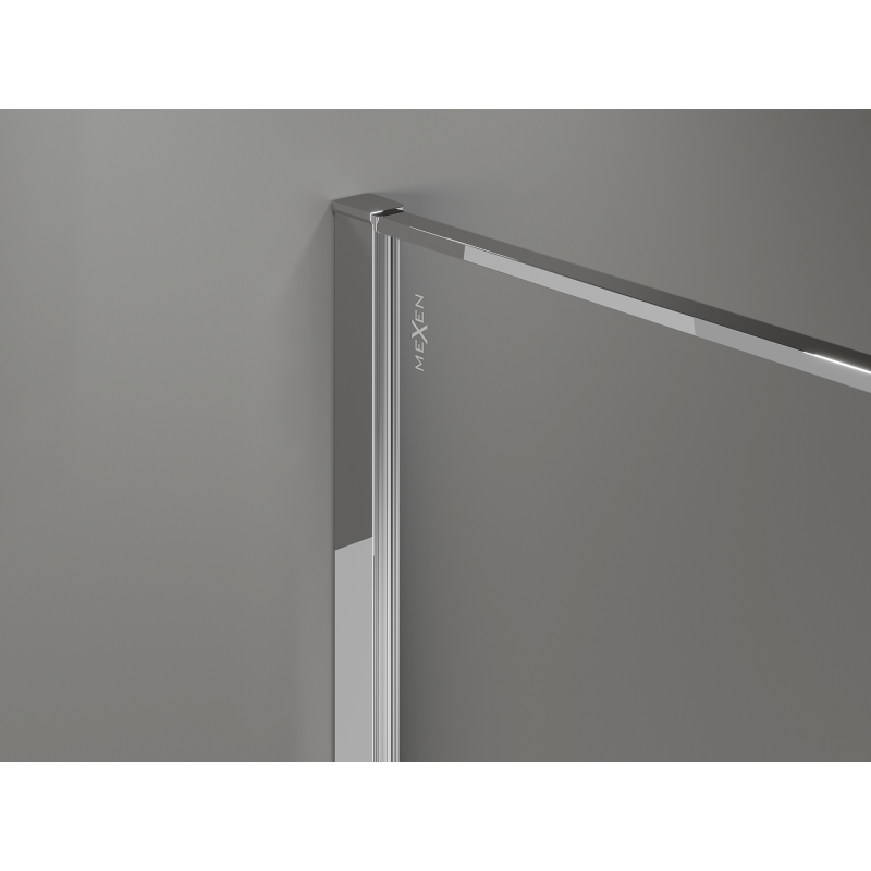 Mexen Kioto Sprchová stena Walk-in 130 x 200 cm, crackle grafit 12 mm, chróm - 800-130-101-01-44-X