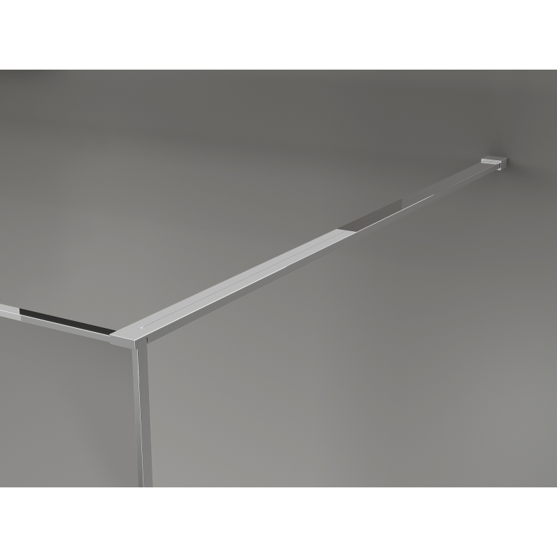 Mexen Kioto Sprchová stena Walk-in 130 x 200 cm, crackle grafit 12 mm, chróm - 800-130-101-01-44-X