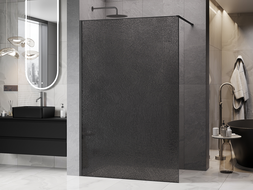 Mexen Kioto sprchová stena Walk-in 80 x 200 cm, grafitový crackle 12 mm, gun gray brúsený - 800-080-101-66-44-X