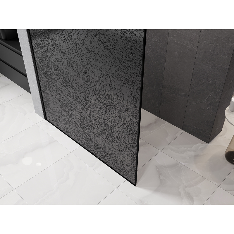 Mexen Kioto sprchová stena Walk-in 70 x 200 cm, crackle grafit 12 mm, čierna - 800-070-101-70-44-X