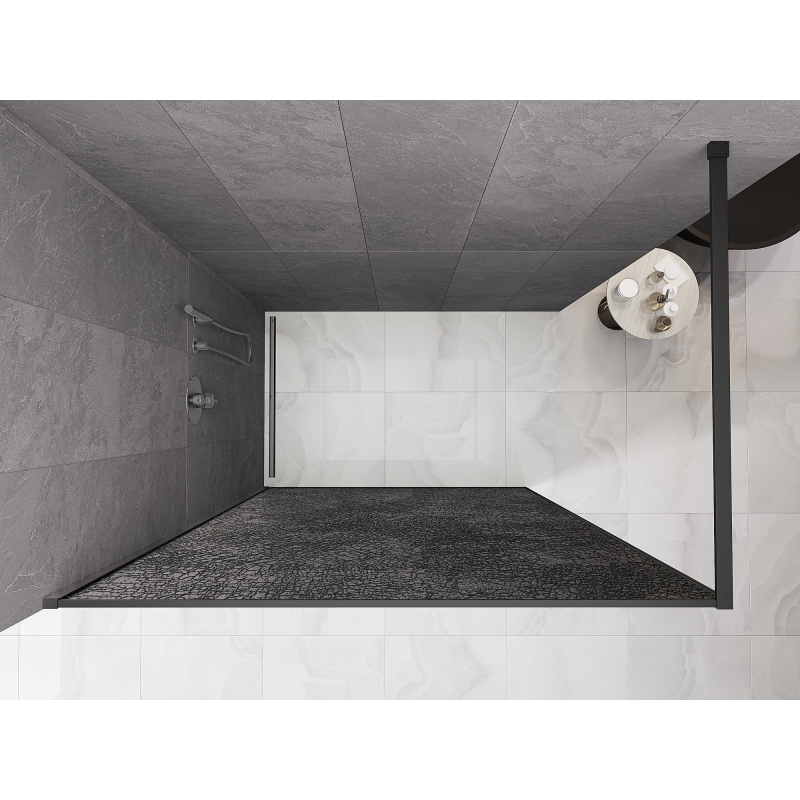 Mexen Kioto sprchová stena Walk-in 120 x 200 cm, crackle grafit 12 mm, gun metal - 800-120-101-95-44-X