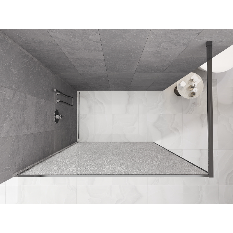 Mexen Kioto sprchová stena Walk-in 140 x 200 cm, crackle transparentné 12 mm, chróm - 800-140-101-01-04-X