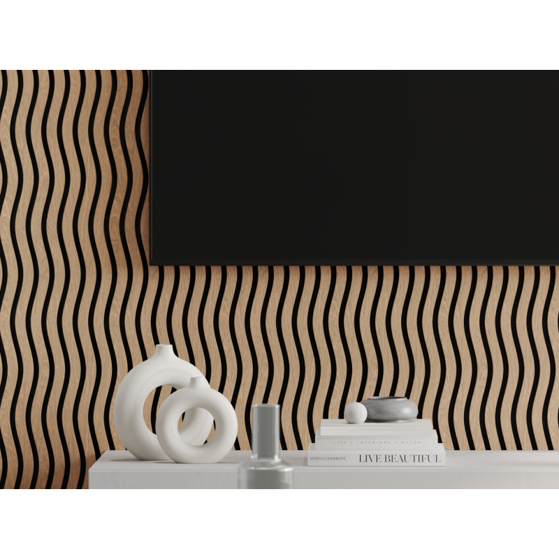 Mexen Lam-SF 01 stenové akustické lamely 280 x 30 cm, plsť 9 mm, technická dýha, Biely Dub - S106-280-01-040