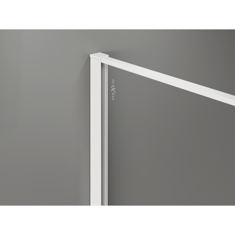 Mexen Kioto sprchová stena Walk-in 80 x 200 cm, praskliny transparentné 12 mm, biela - 800-080-101-20-04-X