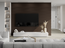 Mexen Lam-SF 01 akustické nástenné lamely 280 x 30 cm, plsť 9 mm, technická dyha, Dub Mocca - S106-280-01-045