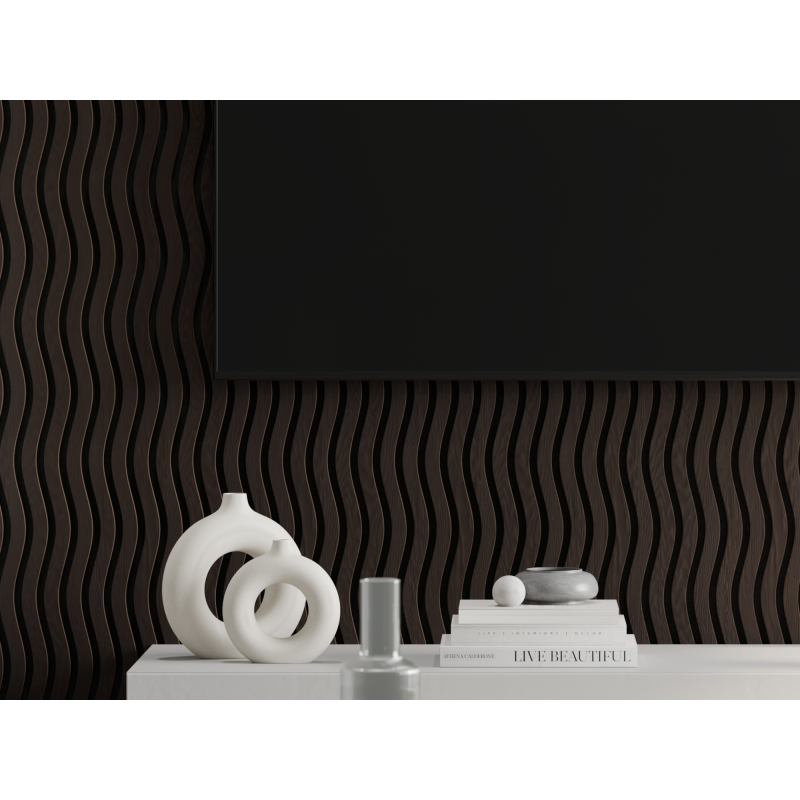 Mexen Lam-SF 01 stenové akustické lamely 280 x 30 cm, plsť 9 mm, technická dyha, Čierny Dub - S106-280-01-046
