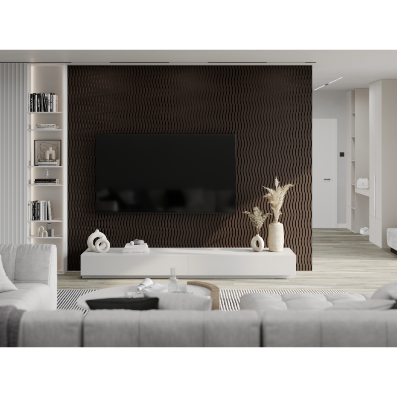 Mexen Lam-SF 01 stenové akustické lamely 280 x 30 cm, plsť 9 mm, technická dyha, Čierny Dub - S106-280-01-046