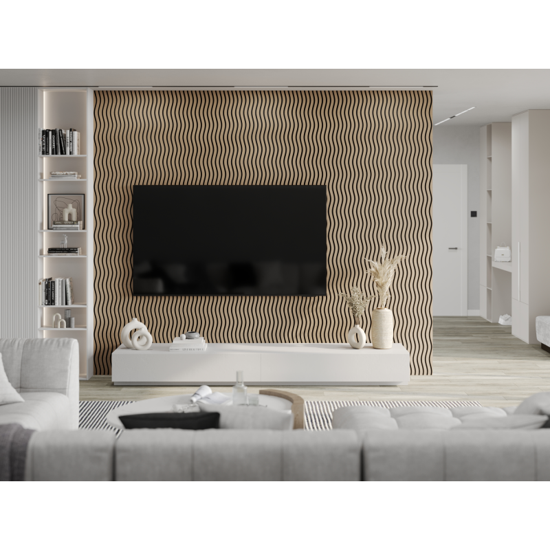 Mexen Lam-SF 01 akustické stenové lamely 280 x 30 cm, plsť 9 mm, technická dyha, Svetlý Orech - S106-280-01-047