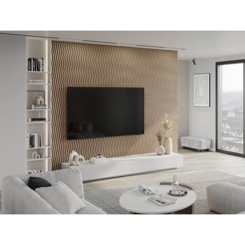 Mexen Lam-SF 01 akustické stenové lamely 280 x 30 cm, plsť 9 mm, technická dyha, Svetlý Orech - S106-280-01-047