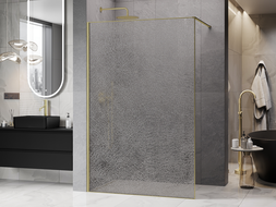 Mexen Kioto sprchová stena Walk-in 100 x 200 cm, crackle transparentné 12 mm, zlatá brúsená - 800-100-101-55-04-X