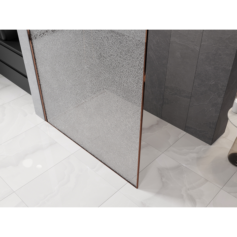 Mexen Kioto sprchová stena Walk-in 120 x 200 cm, praskliny transparent 12 mm, ružové zlato - 800-120-101-60-04-X