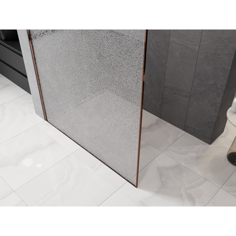 Mexen Kioto sprchová stena Walk-in 130 x 200 cm, crackle transparent 12 mm, ružové zlato - 800-130-101-60-04-X