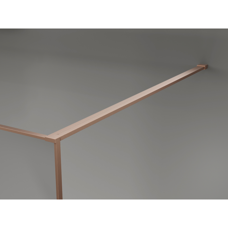 Mexen Kioto sprchová stena Walk-in 100 x 200 cm, crackle transparentná 12 mm, brúsená meď - 800-100-101-65-04-X