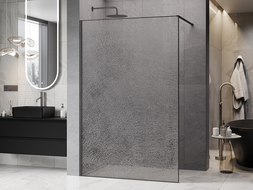 Mexen Kioto sprchová stena Walk-in 100 x 200 cm, crackle transparentná 12 mm, gun gray kefovaná - 800-100-101-66-04-X