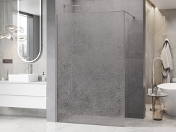Mexen Kioto sprchová stena Walk-in 80 x 200 cm, crackle transparentná 12 mm, brúsený nikel - 800-080-101-97-04-X