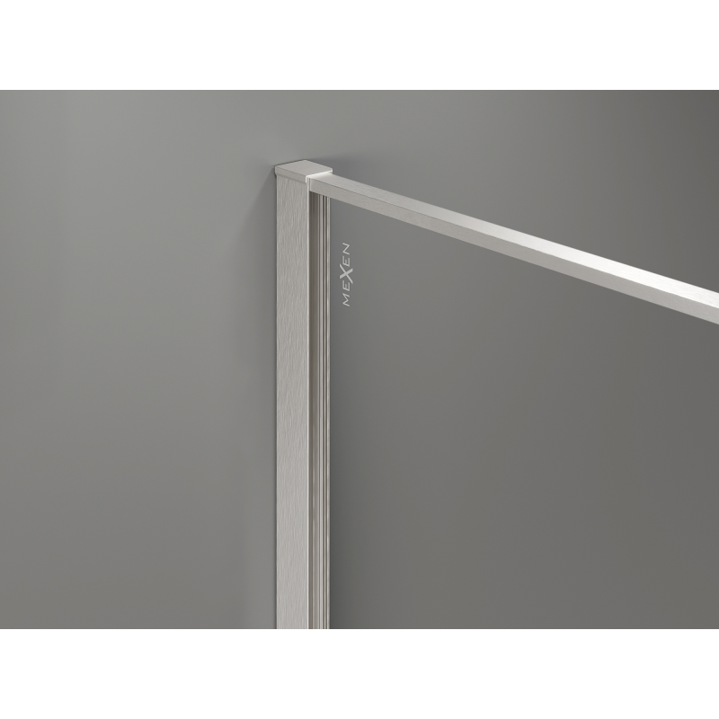 Mexen Kioto sprchová stena Walk-in 90 x 200 cm, crackle transparentná 12 mm, brúsený nikel - 800-090-101-97-04-X