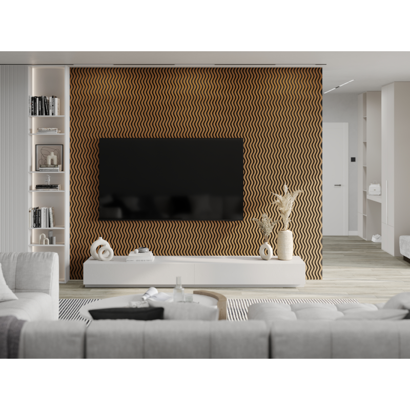 Mexen Lam-SF 02 nástenné akustické lamely 280 x 30 cm, plsť 9 mm, technická dyha, Prírodný Dub - S106-280-02-042
