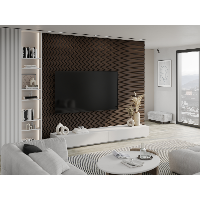 Mexen Lam-SF 02 akustické nástenné lamely 280 x 30 cm, plsť 9 mm, technická dýha, Dub Mocca - S106-280-02-045