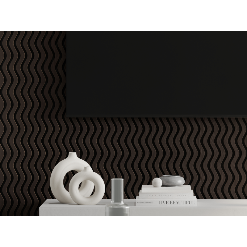 Mexen Lam-SF 02 akustické stenové lamely 280 x 30 cm, plsť 9 mm, technická dyha, Čierny Dub - S106-280-02-046
