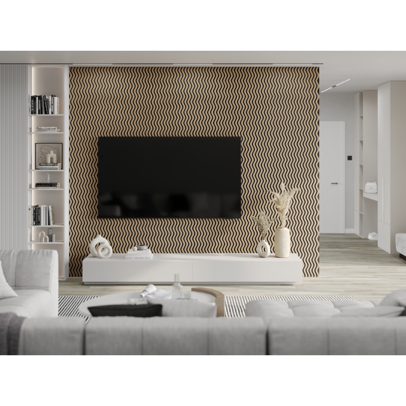Mexen Lam-SF 02 akustické stenové lamely 280 x 30 cm, plsť 9 mm, technická dyha, Svetlý Orech - S106-280-02-047